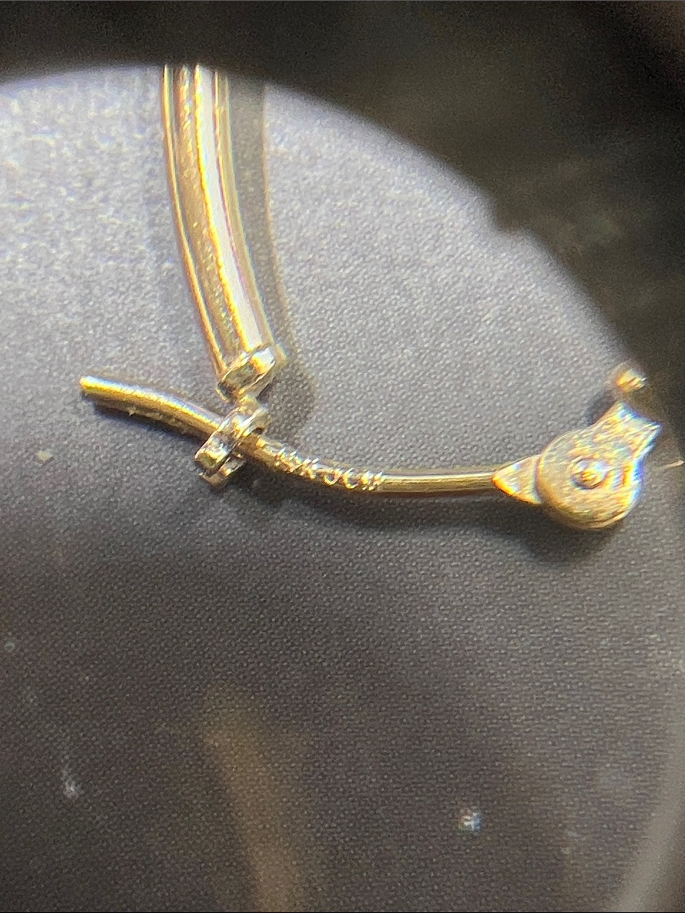 Vintage JCM 14K Gold Oblong Hoop Earrings - Picture 3 of 7